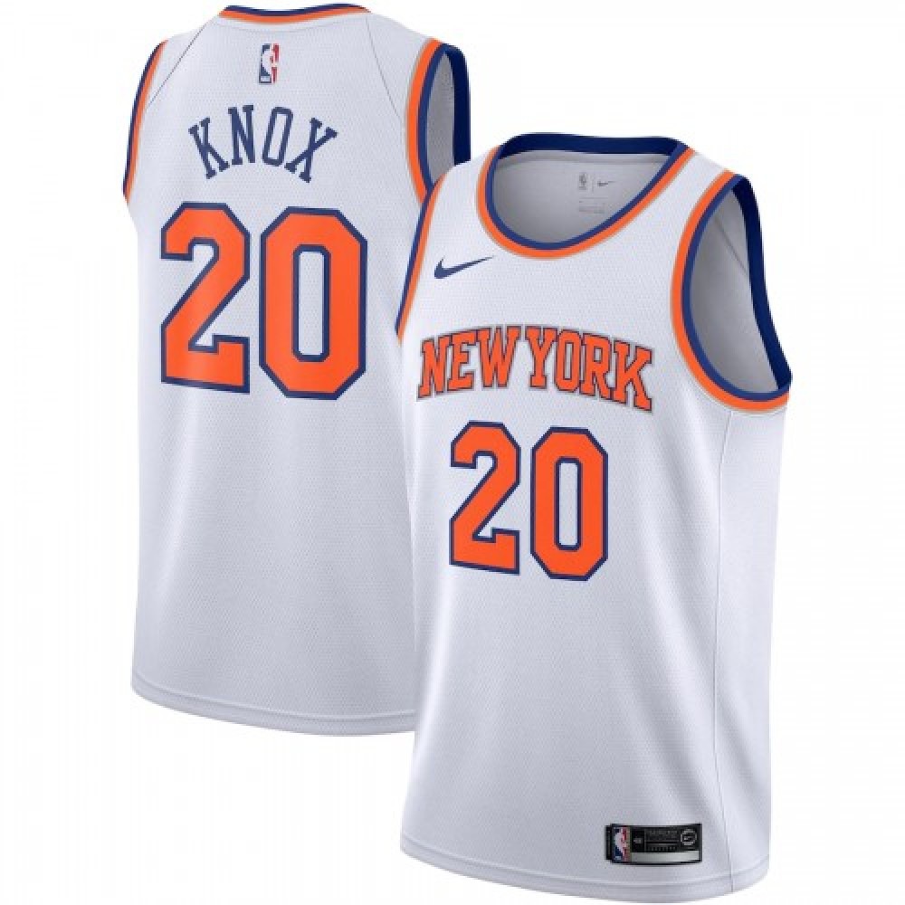 Men's New York Knicks Kevin Knox #20 White 2019/20 Swingman Jersey - Association Edition-Pro Kit Vault | Brand New 26/27 Sports Jerseys